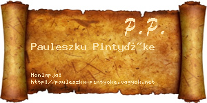 Pauleszku Pintyőke névjegykártya